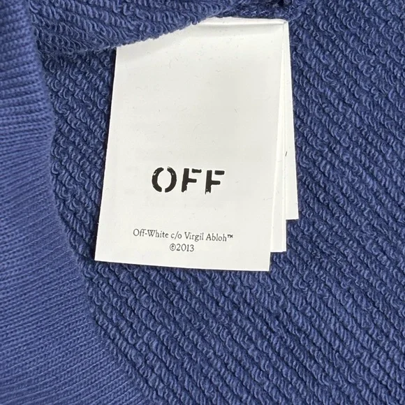 Off-White Bookish Skate Crewneck Dark Blue White Logo Sweatshirt Size M NWT COA - Picture 4 of 9